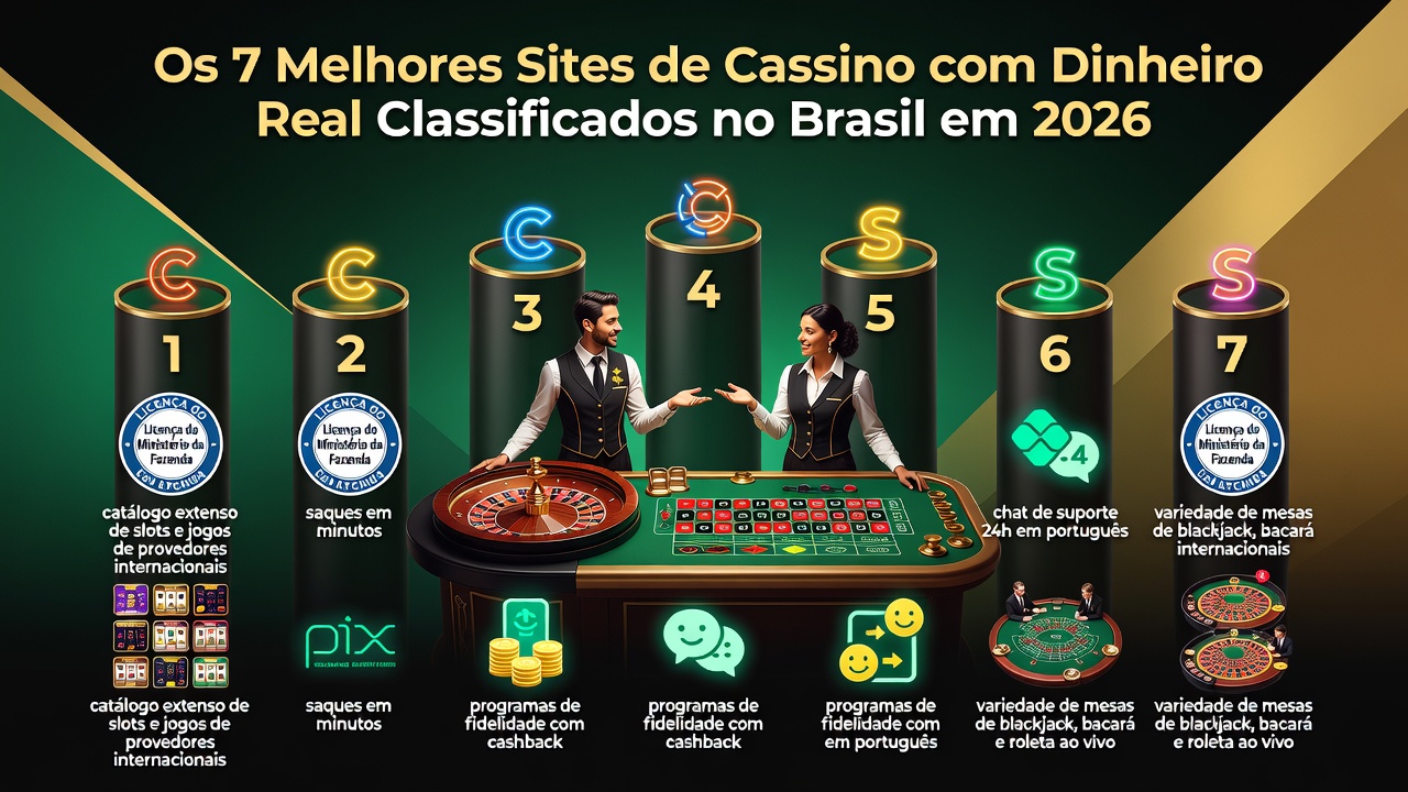 Os 7 Melhores Sites de Cassino com Dinheiro Real Classificados